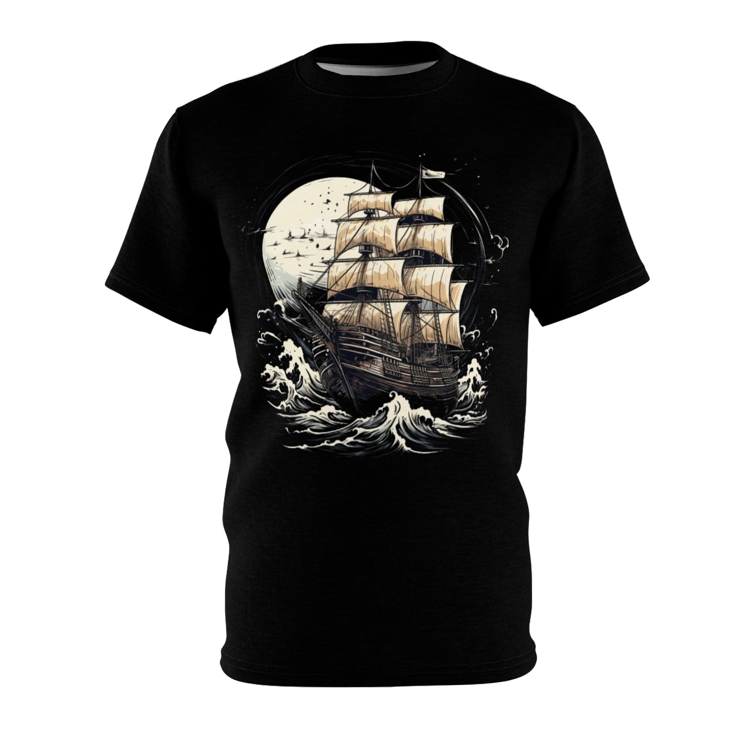 "Voyage Through the Storm – Vintage Sailing Ship Tee"